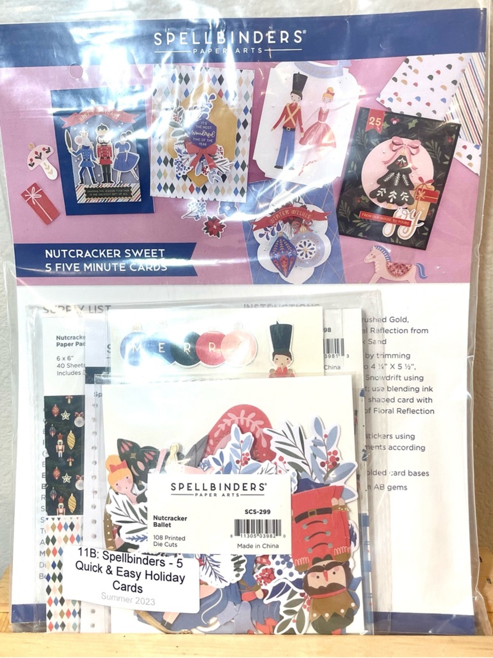 Spellbinders Nutcracker Sweet Themed Holiday Card Making Kit. Create 5 Cards!